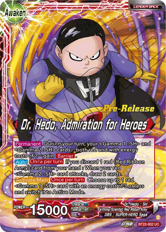 Dr. Hedo // Dr Hedo, Admiration for Heroes (BT22-002) [Critical Blow Prerelease Promos] | Rock City Comics