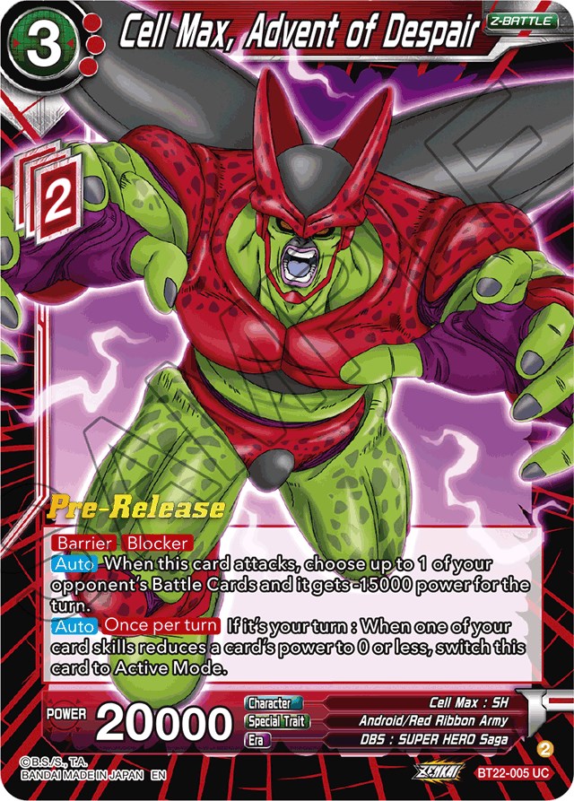 Cell Max, Advent of Despair (BT22-005) [Critical Blow Prerelease Promos] | Rock City Comics