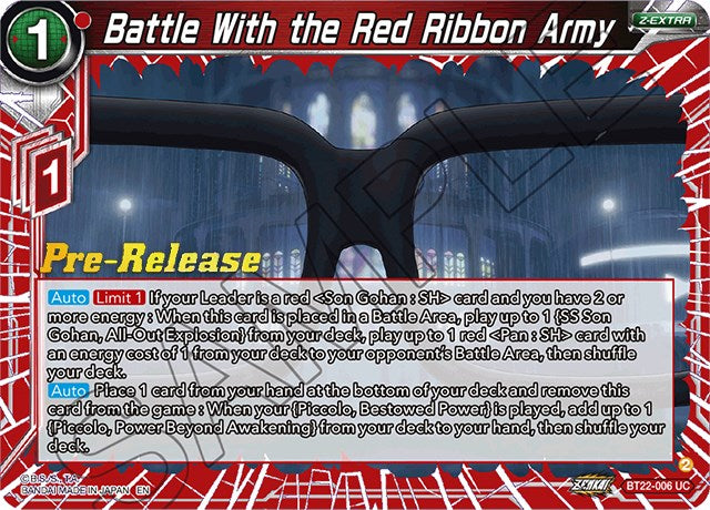 Battle With the Red Ribbon Army (BT22-006) [Critical Blow Prerelease Promos] | Rock City Comics