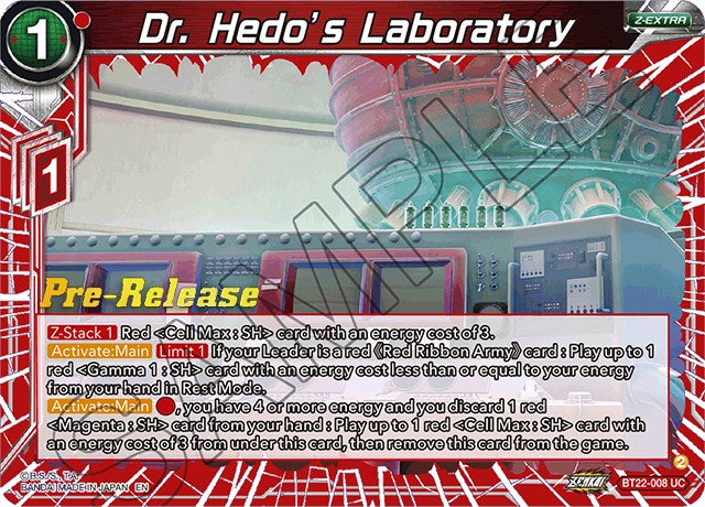 Dr. Hedo's Laboratory (BT22-008) [Critical Blow Prerelease Promos] | Rock City Comics