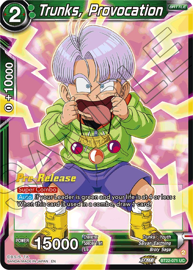 Trunks, Provocation (BT22-071) [Critical Blow Prerelease Promos] | Rock City Comics