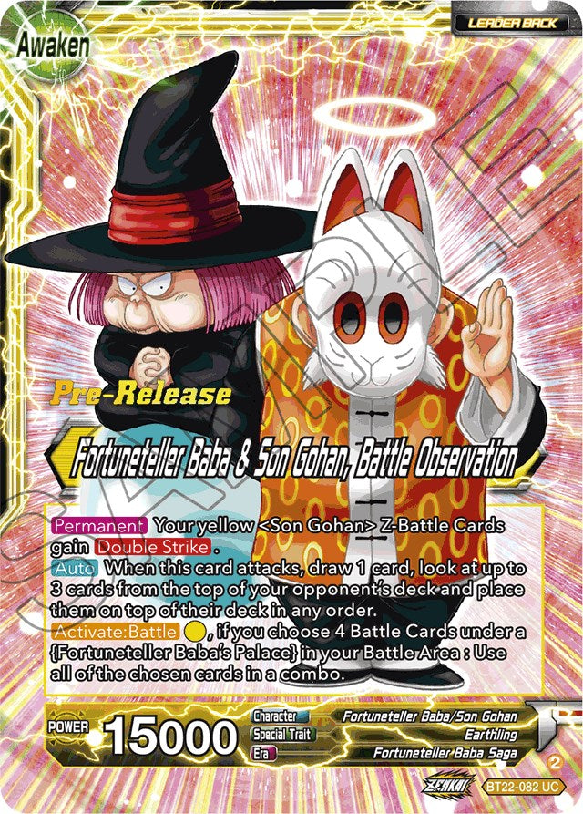 Fortuneteller Baba // Fortuneteller Baba & Son Gohan, Battle Observation (BT22-082) [Critical Blow Prerelease Promos] | Rock City Comics