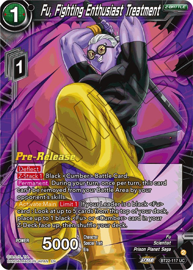 Fu, Fighting Enthusiast Treatment (BT22-117) [Critical Blow Prerelease Promos] | Rock City Comics