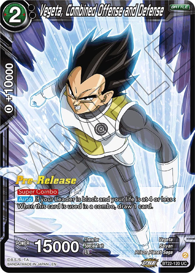 Vegeta, Combined Offense and Defense (BT22-120) [Critical Blow Prerelease Promos] | Rock City Comics