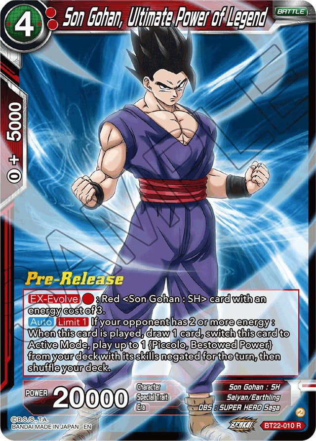 Son Gohan, Ultimate Power of Legend (BT22-010) [Critical Blow Prerelease Promos] | Rock City Comics