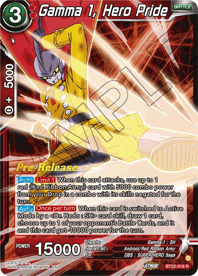 Gamma 1, Hero Pride (BT22-019) [Critical Blow Prerelease Promos] | Rock City Comics