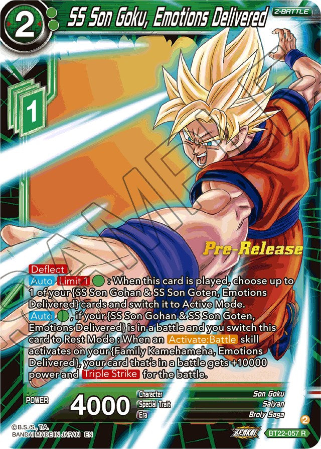 SS Son Goku, Emotions Delivered (BT22-057) [Critical Blow Prerelease Promos] | Rock City Comics