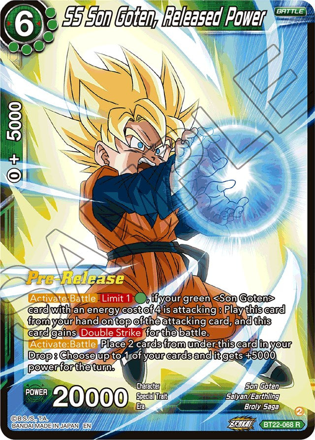 SS Son Goten, Released Power (BT22-068) [Critical Blow Prerelease Promos] | Rock City Comics