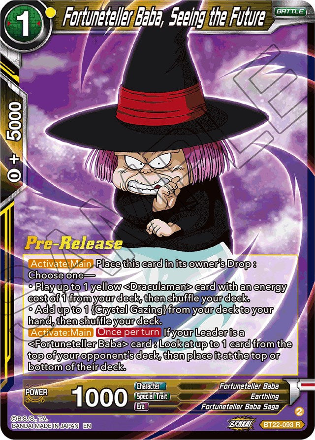 Fortuneteller Baba, Seeing the Future (BT22-093) [Critical Blow Prerelease Promos] | Rock City Comics