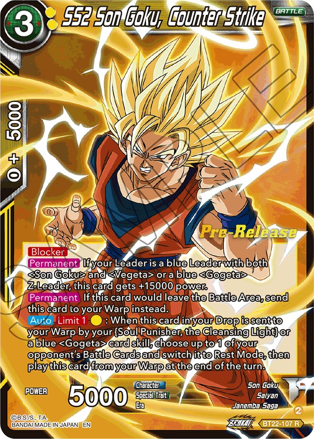 SS2 Son Goku, Counter Strike (BT22-107) [Critical Blow Prerelease Promos] | Rock City Comics