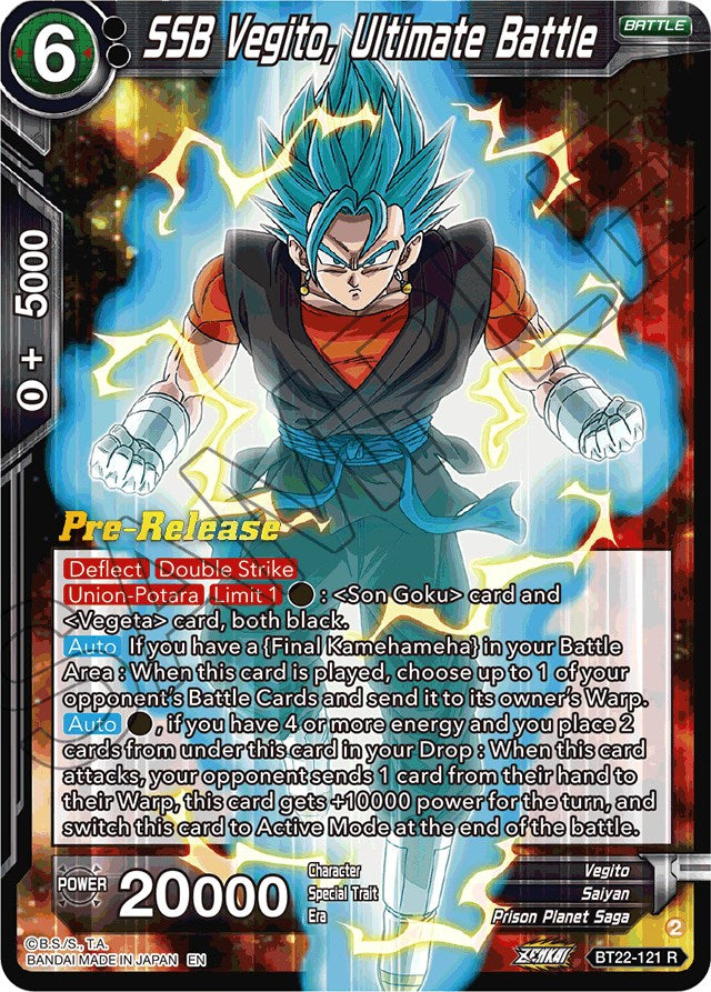 SSB Vegito, Ultimate Battle (BT22-121) [Critical Blow Prerelease Promos] | Rock City Comics