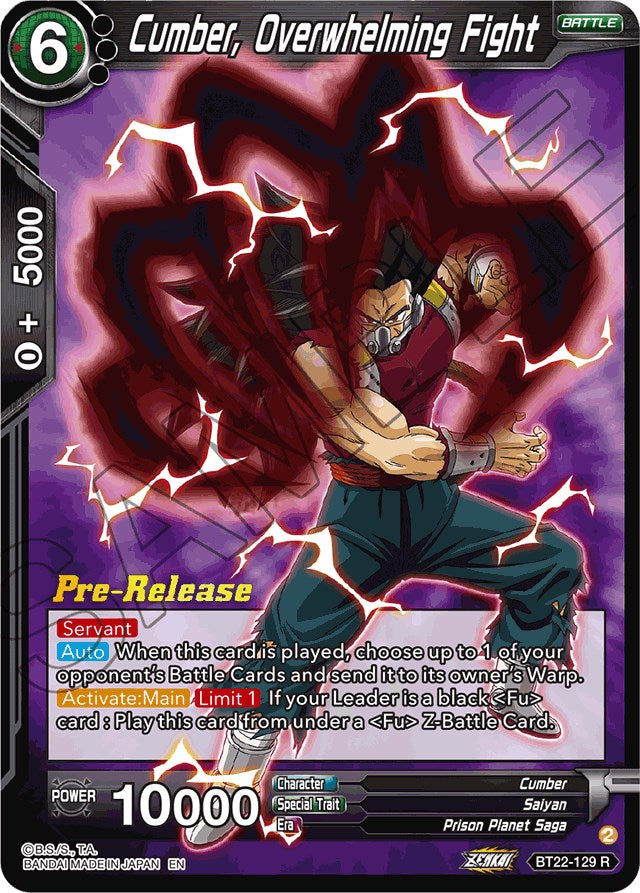 Cumber, Overwhelming Fight (BT22-129) [Critical Blow Prerelease Promos] | Rock City Comics