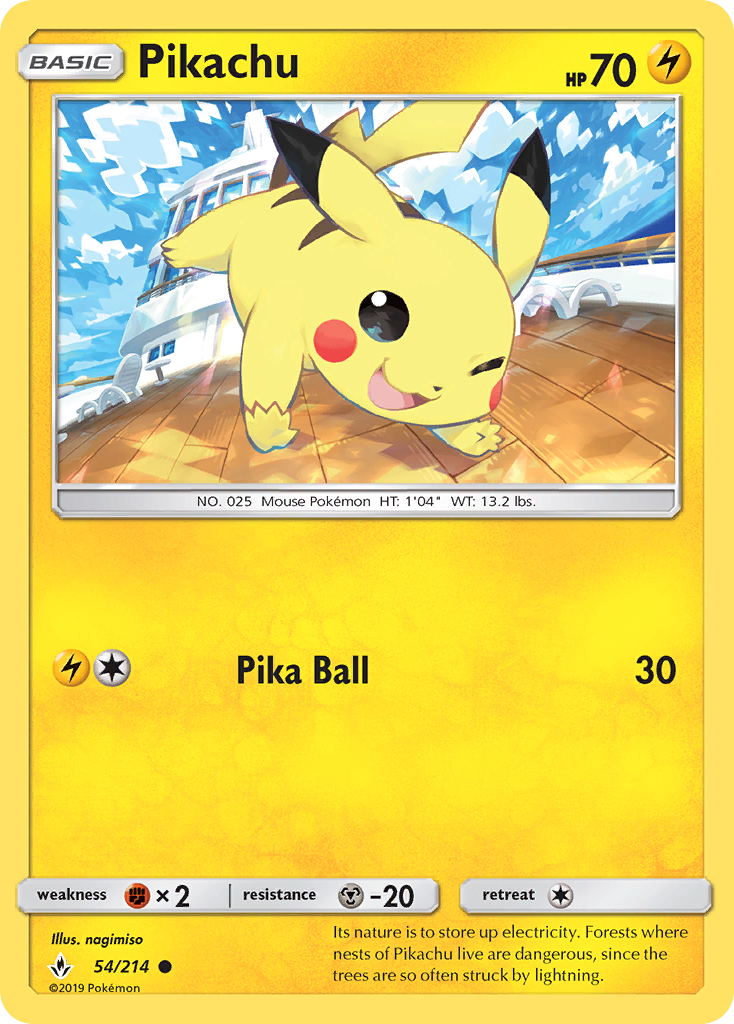 Pikachu (54/214) [Sun & Moon: Unbroken Bonds] | Rock City Comics