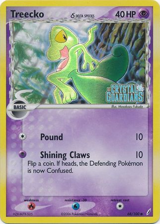 Treecko (68/100) (Delta Species) (Stamped) [EX: Crystal Guardians] | Rock City Comics