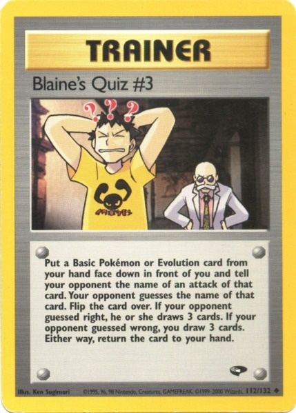 Blaine's Quiz #3 (112/132) [Gym Challenge Unlimited] | Rock City Comics