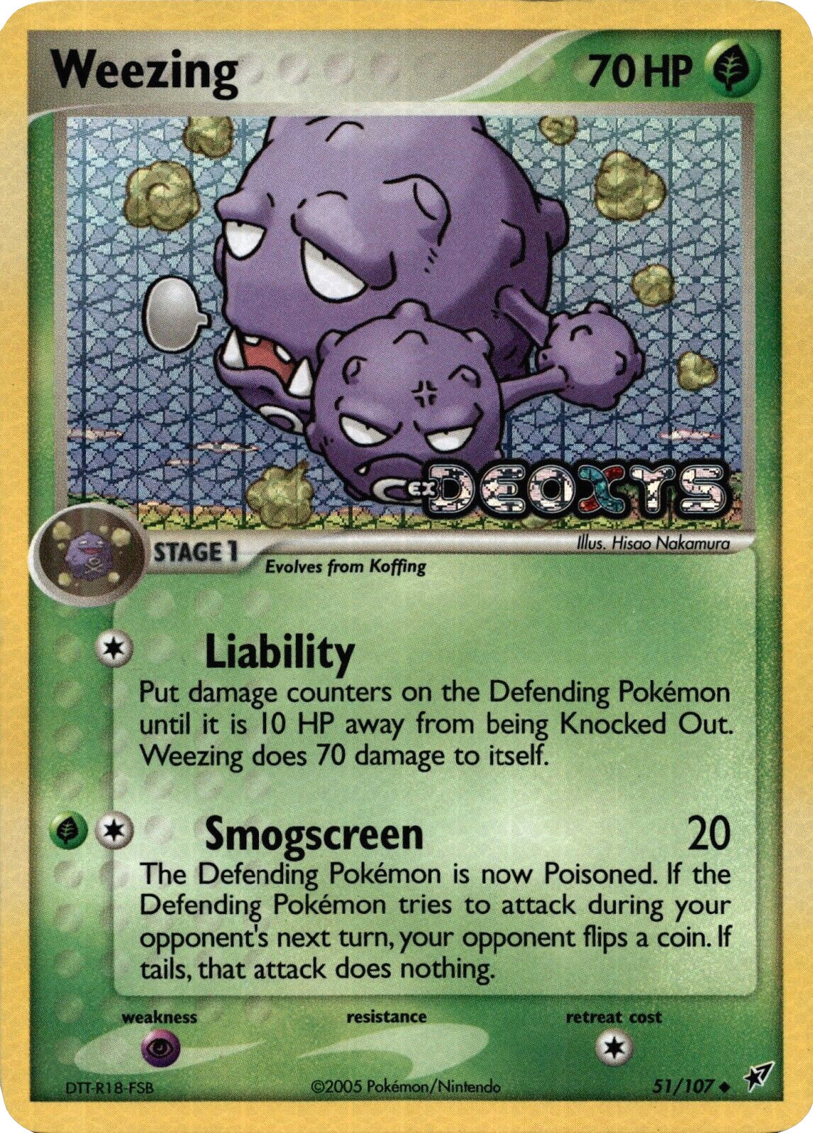 Weezing (51/107) (Stamped) [EX: Deoxys] | Rock City Comics