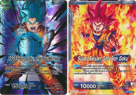 Super Saiyan God Son Goku // SSGSS Son Goku, The Soul Striker (Starter Deck - The Awakening) (SD1-01) [Galactic Battle] | Rock City Comics