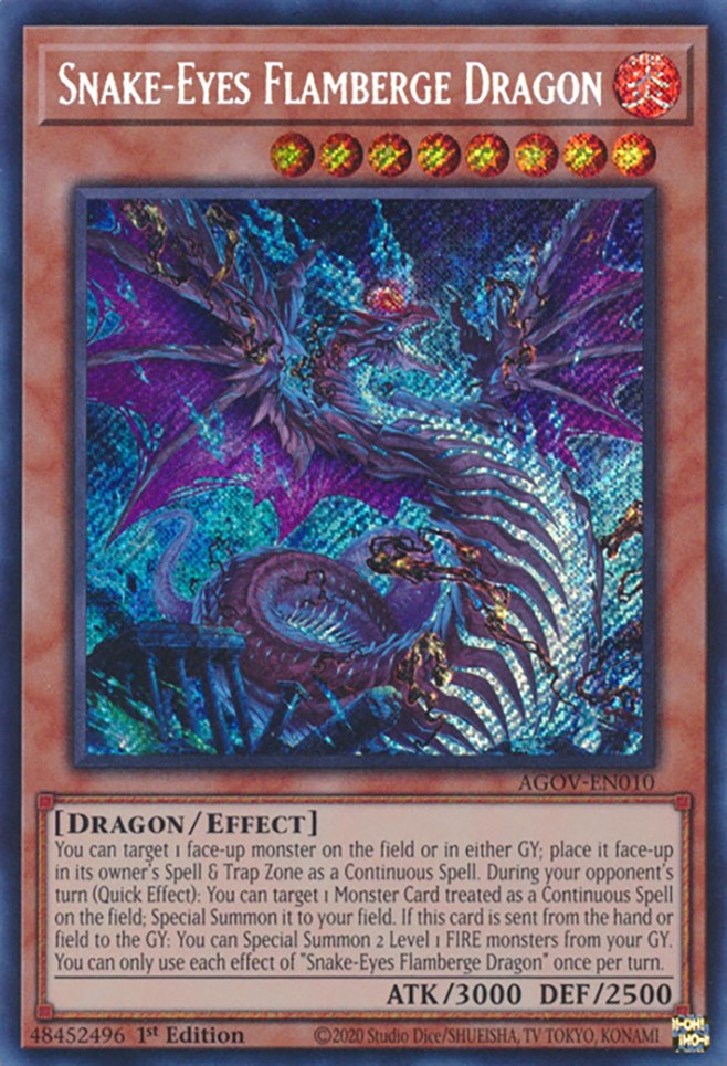 Snake-Eyes Flamberge Dragon [AGOV-EN010] Secret Rare | Rock City Comics