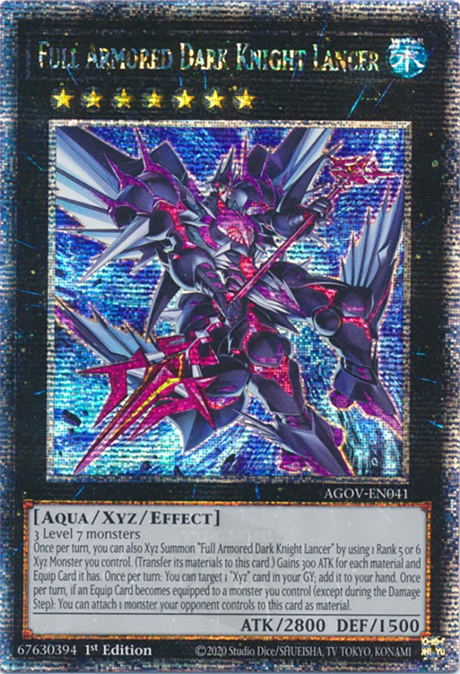 Full Armored Dark Knight Lancer (Quarter Century Secret Rare) [AGOV-EN041] Quarter Century Secret Rare | Rock City Comics