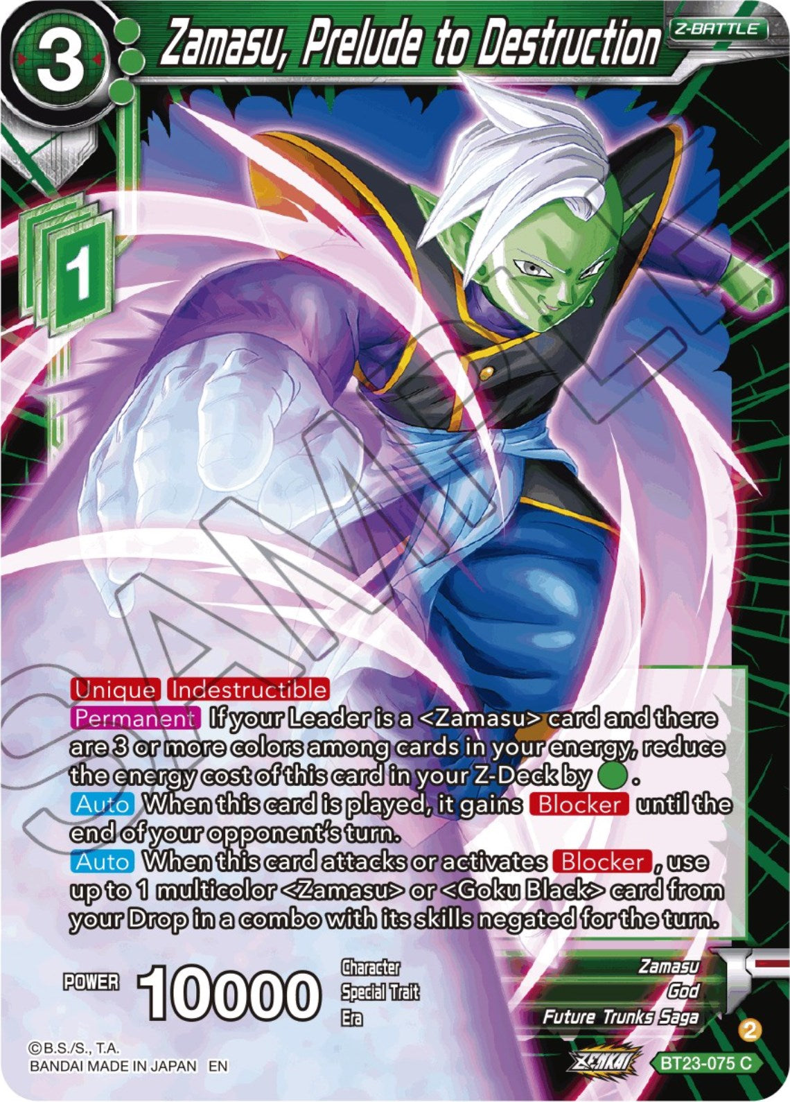 Zamasu, Prelude to Destruction (BT23-075) [Perfect Combination] | Rock City Comics