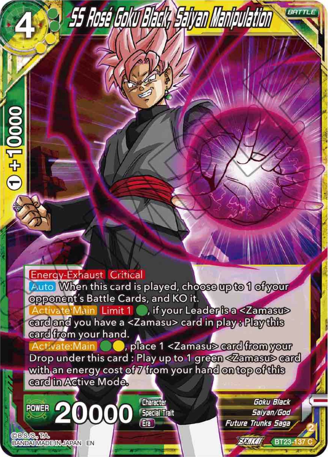 SS Rose Goku Black, Saiyan Manipulation (BT23-137) [Perfect Combination] | Rock City Comics