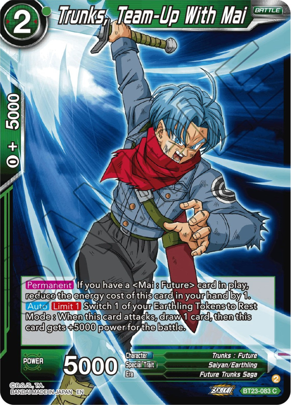 Trunks, Team-Up With Mai (BT23-083) [Perfect Combination] | Rock City Comics