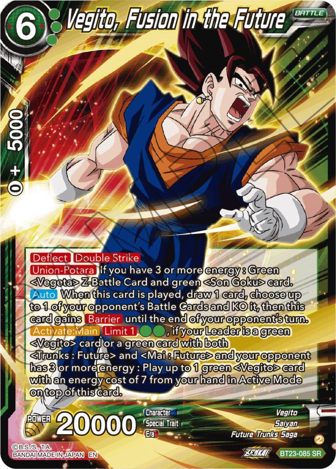 Vegito, Fusion in the Future (BT23-085) [Perfect Combination] | Rock City Comics