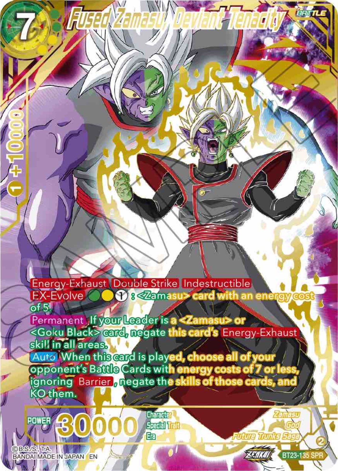 Fused Zamasu, Deviant Tenacity (SPR) (BT23-135) [Perfect Combination] | Rock City Comics