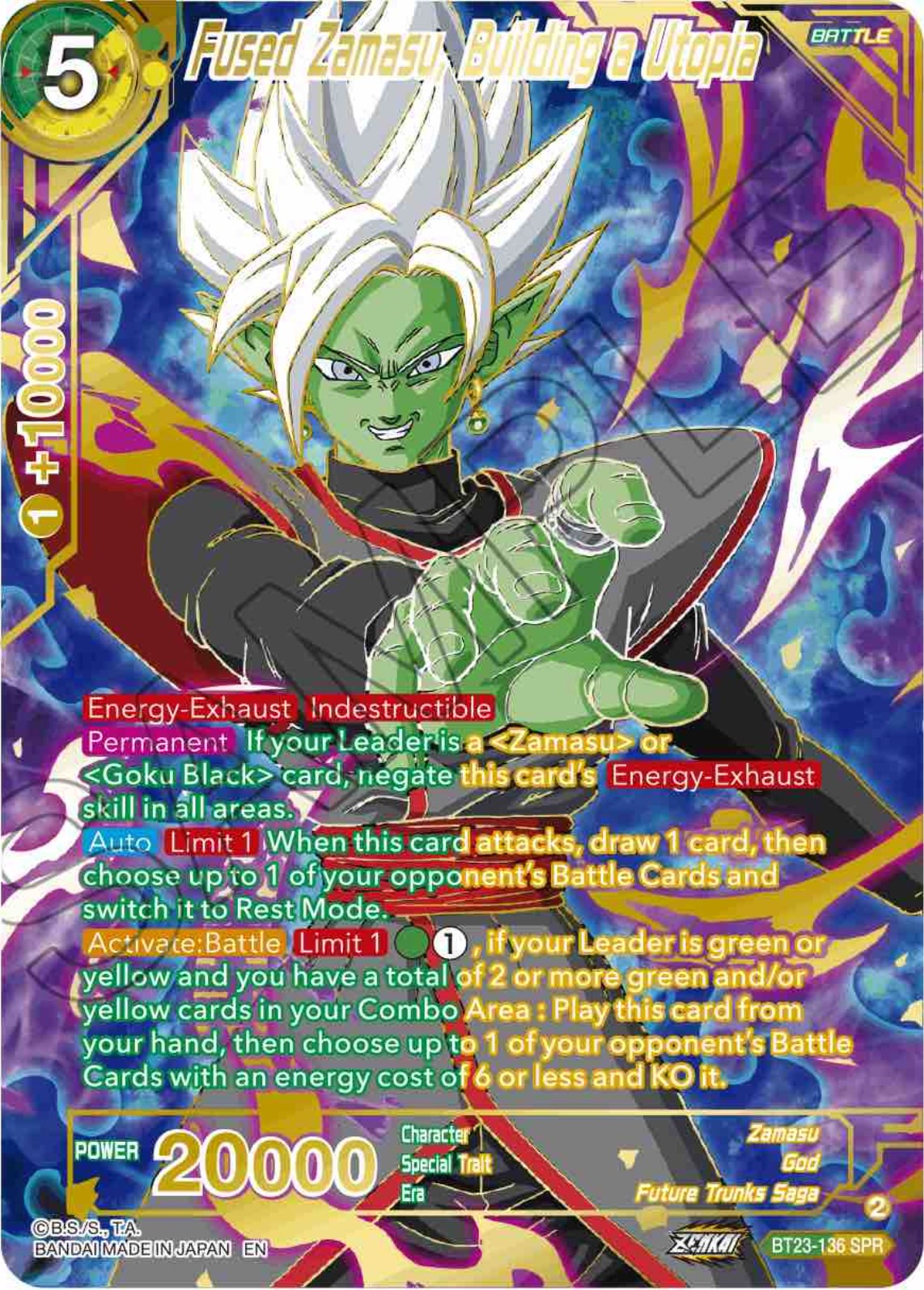 Fused Zamasu, Building a Utopia (SPR) (BT23-136) [Perfect Combination] | Rock City Comics