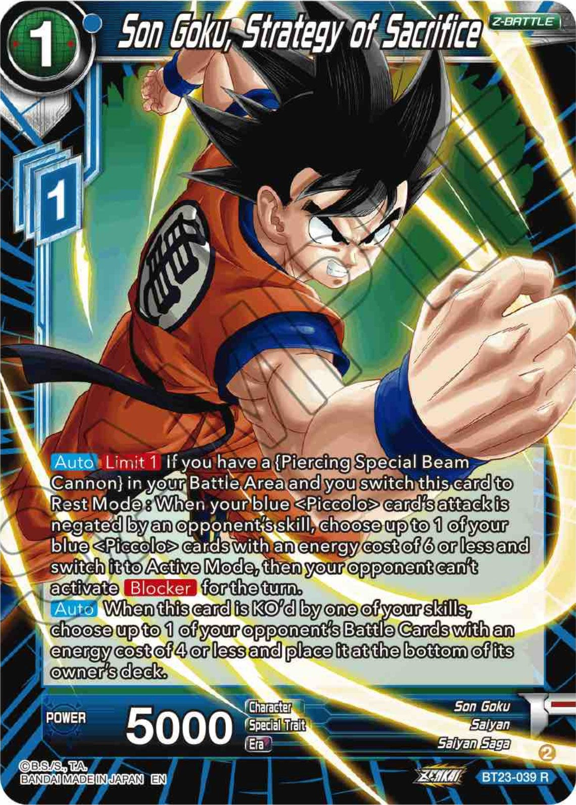 Son Goku, Strategy of Sacrifice (BT23-039) [Perfect Combination] | Rock City Comics