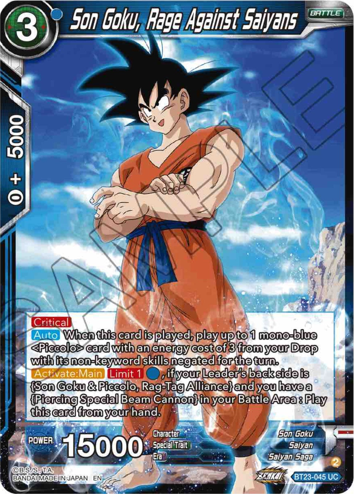 Son Goku, Rage Against Saiyans (BT23-045) [Perfect Combination] | Rock City Comics