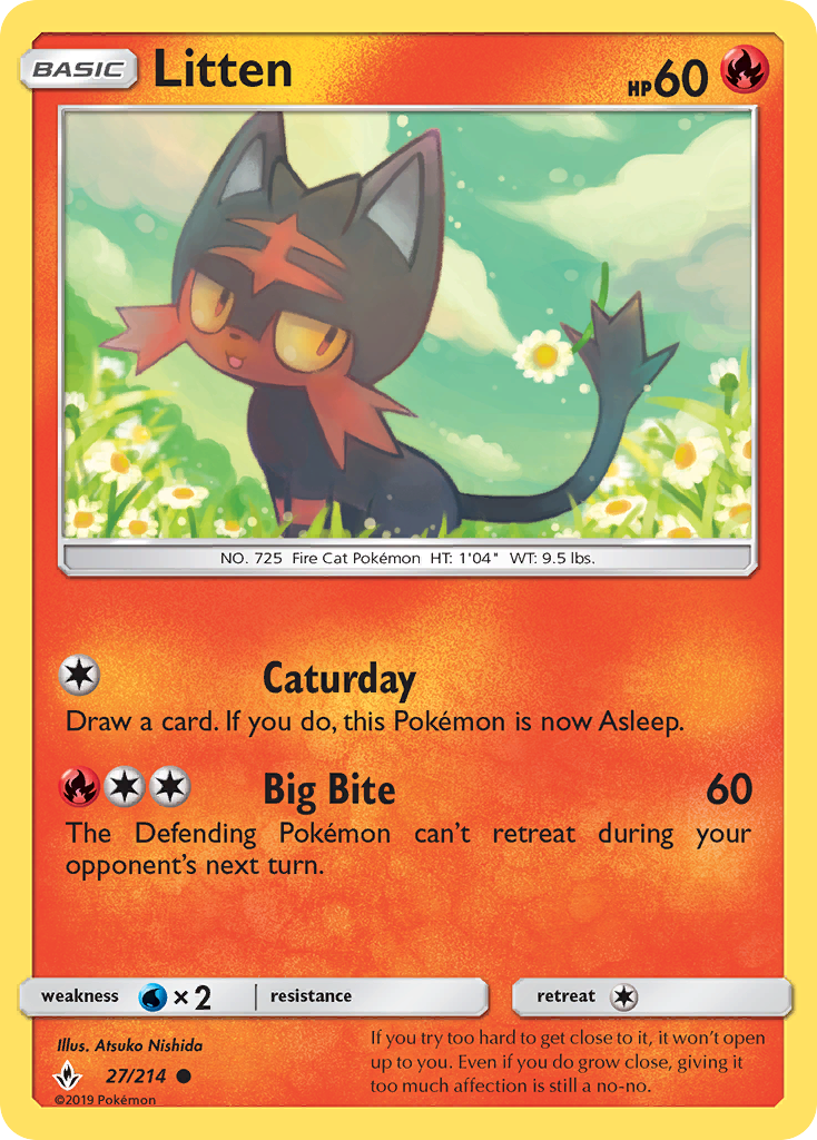 Litten (27/214) [Sun & Moon: Unbroken Bonds] | Rock City Comics