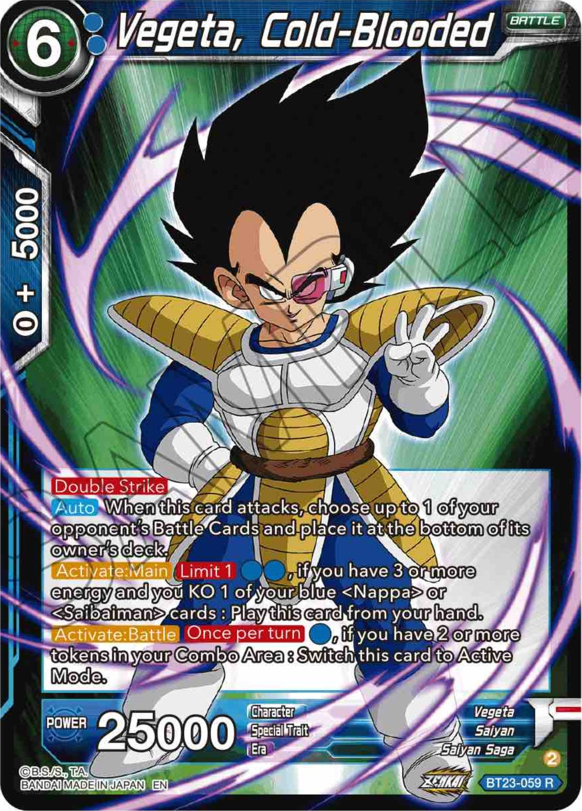 Vegeta, Cold-Blooded (BT23-059) [Perfect Combination] | Rock City Comics