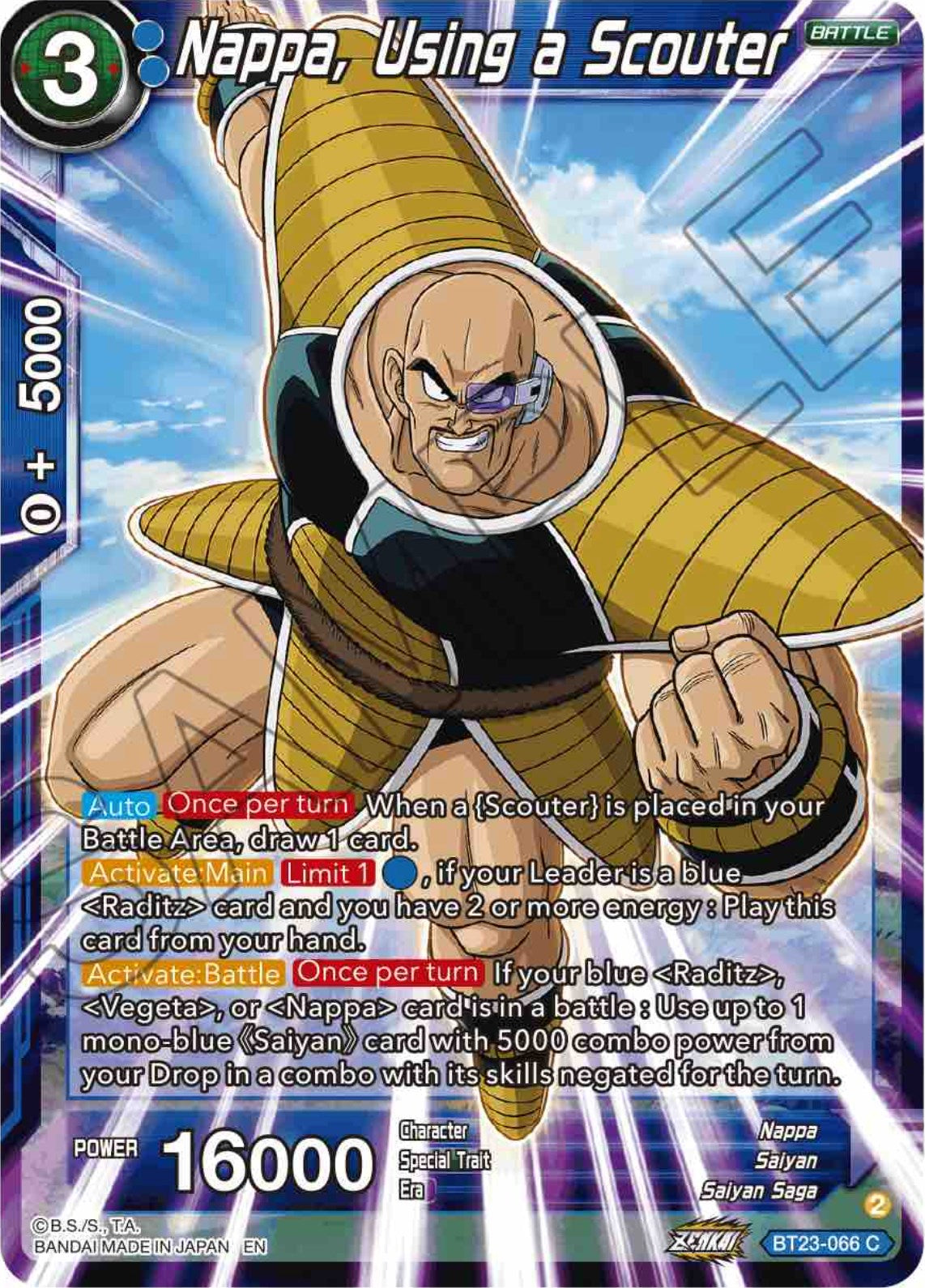 Nappa, Using a Scouter (BT23-066) [Perfect Combination] | Rock City Comics