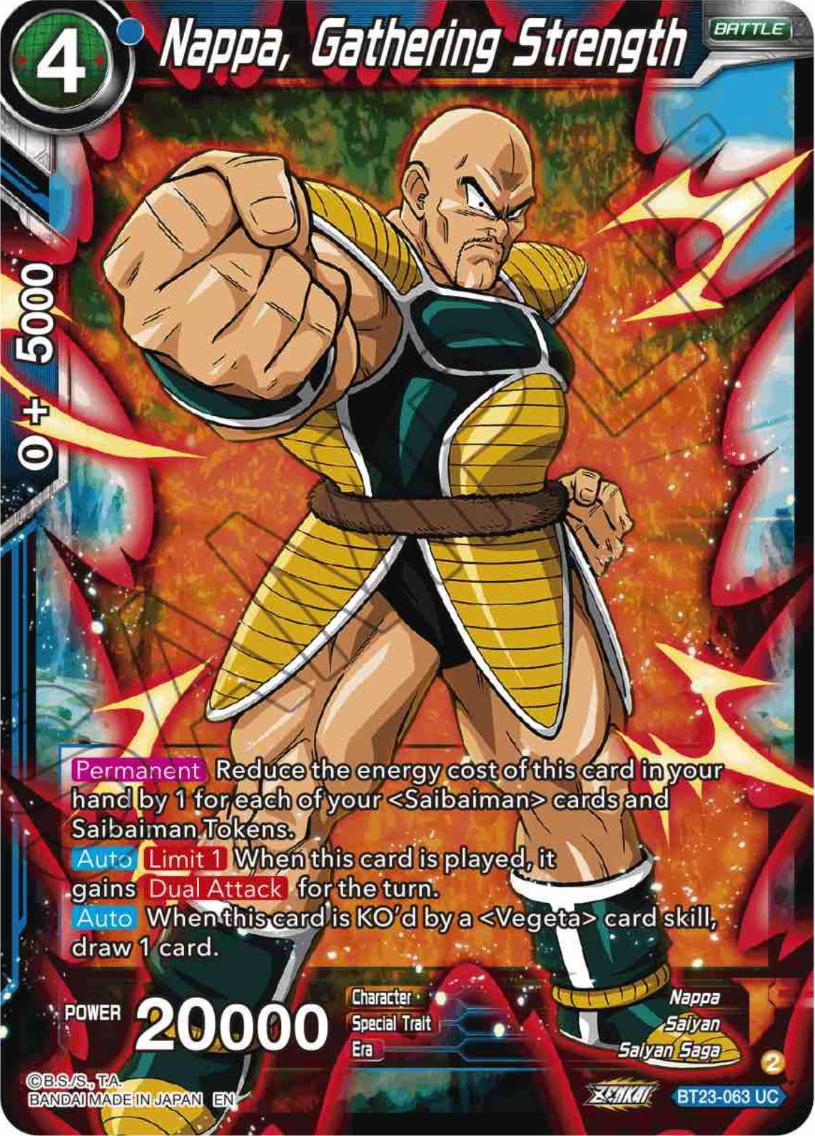 Nappa, Gathering Strength (BT23-063) [Perfect Combination] | Rock City Comics