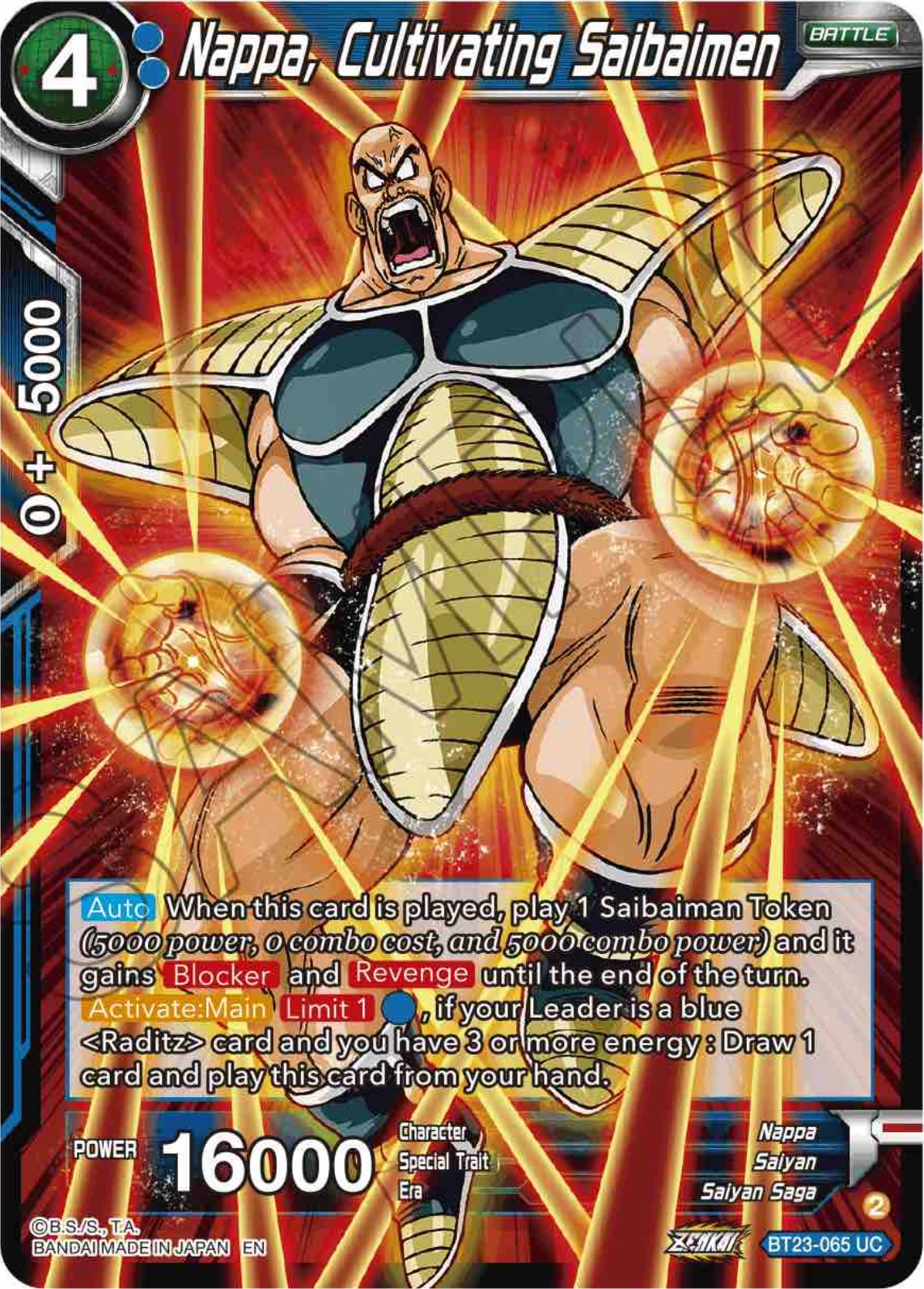 Nappa, Cultivating Saibaimen (BT23-065) [Perfect Combination] | Rock City Comics