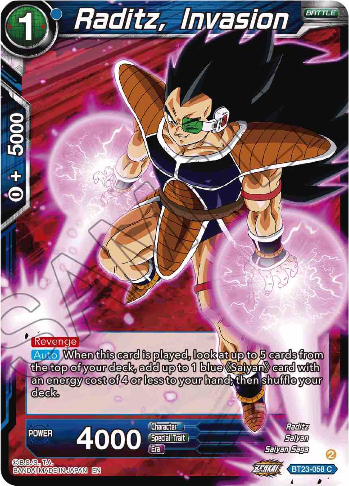 Raditz, Invasion (BT23-058) [Perfect Combination] | Rock City Comics