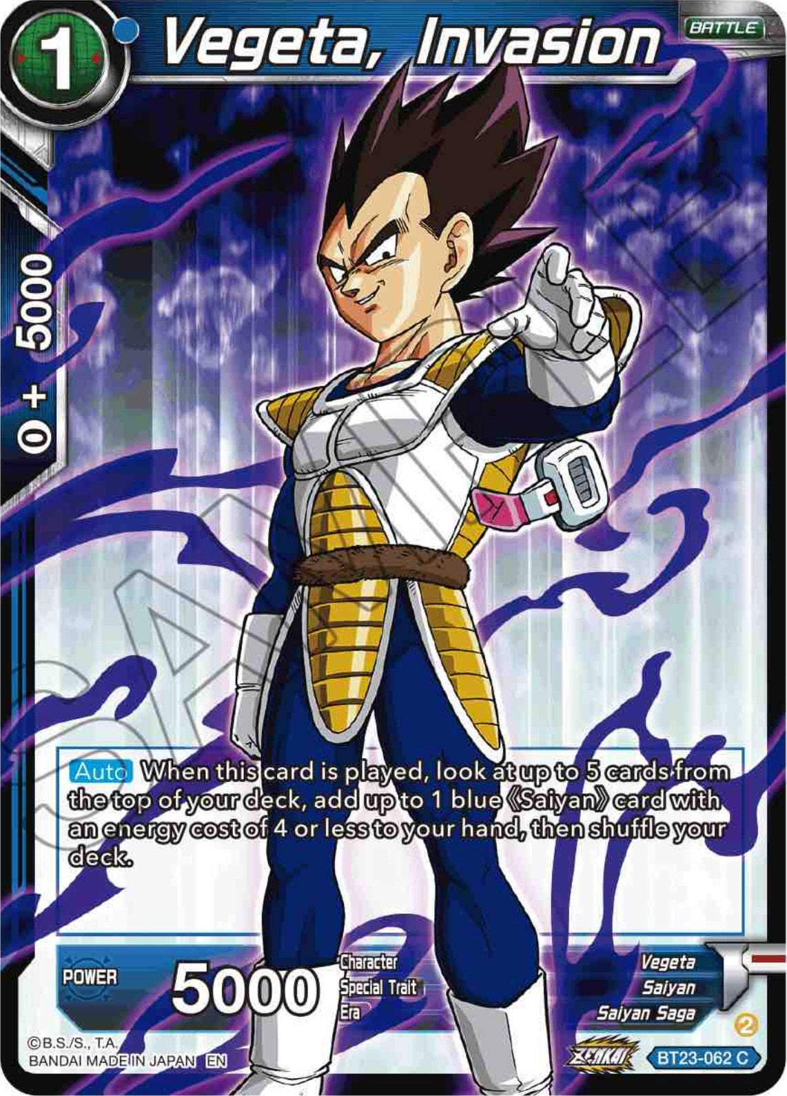 Vegeta, Invasion (BT23-062) [Perfect Combination] | Rock City Comics