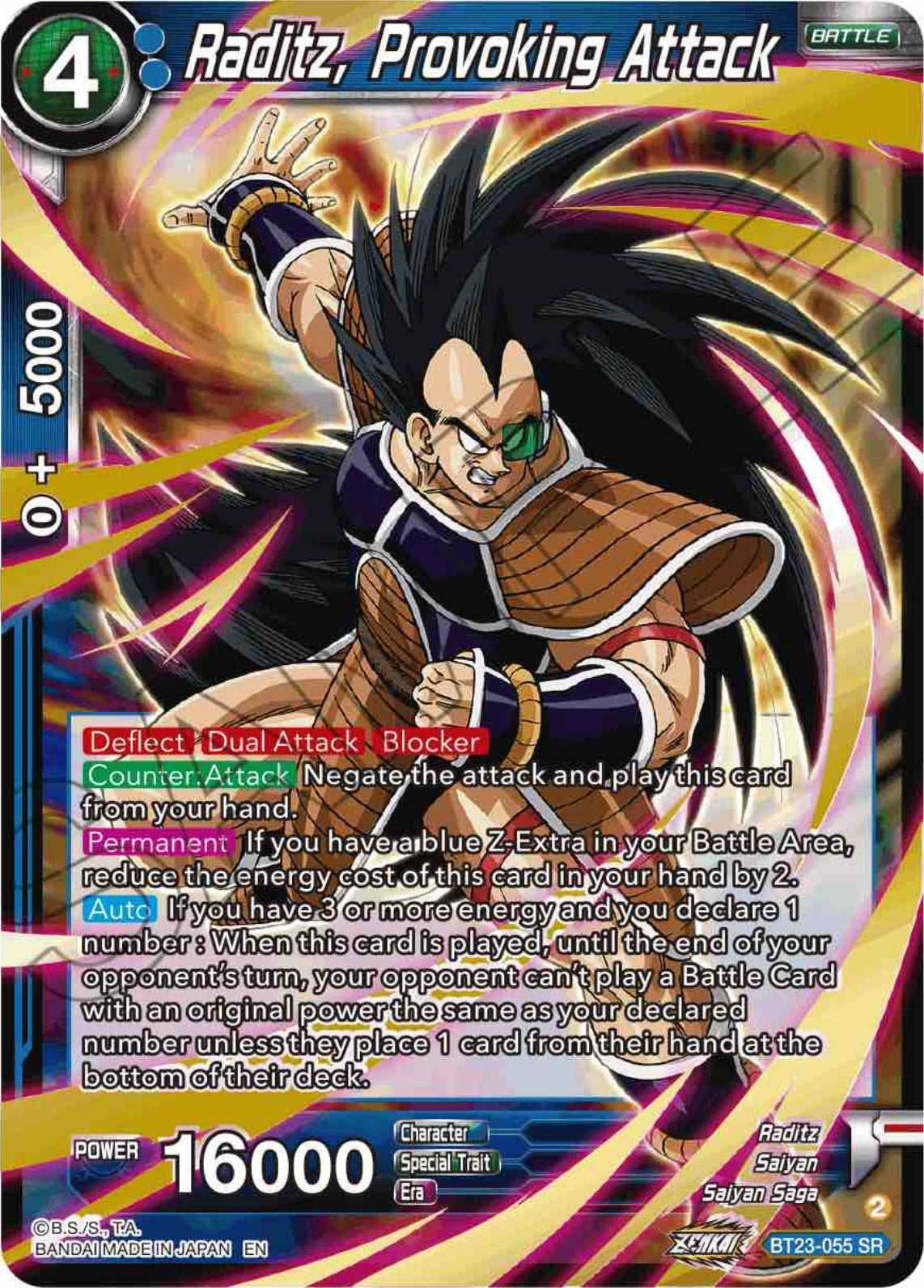 Raditz, Provoking Attack (BT23-055) [Perfect Combination] | Rock City Comics