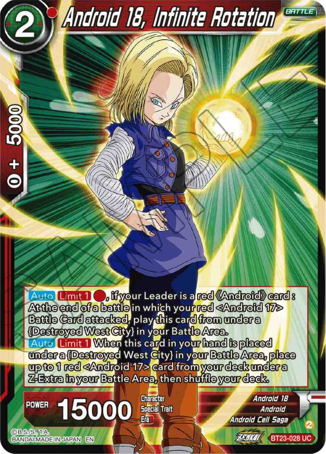 Android 18, Infinite Rotation (BT23-028) [Perfect Combination] | Rock City Comics