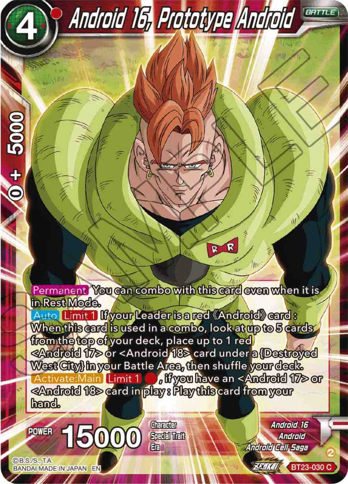 Android 16, Prototype Android (BT23-030) [Perfect Combination] | Rock City Comics