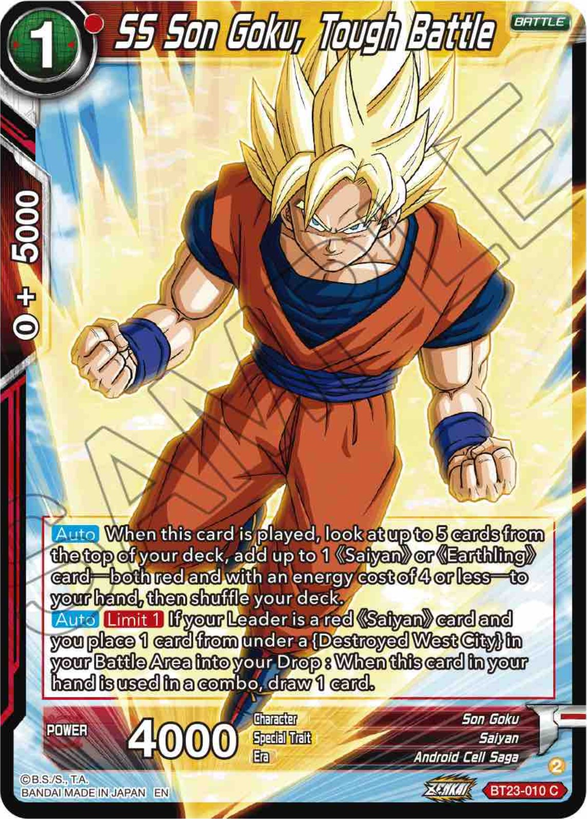 SS Son Goku, Tough Battle (BT23-010) [Perfect Combination] | Rock City Comics