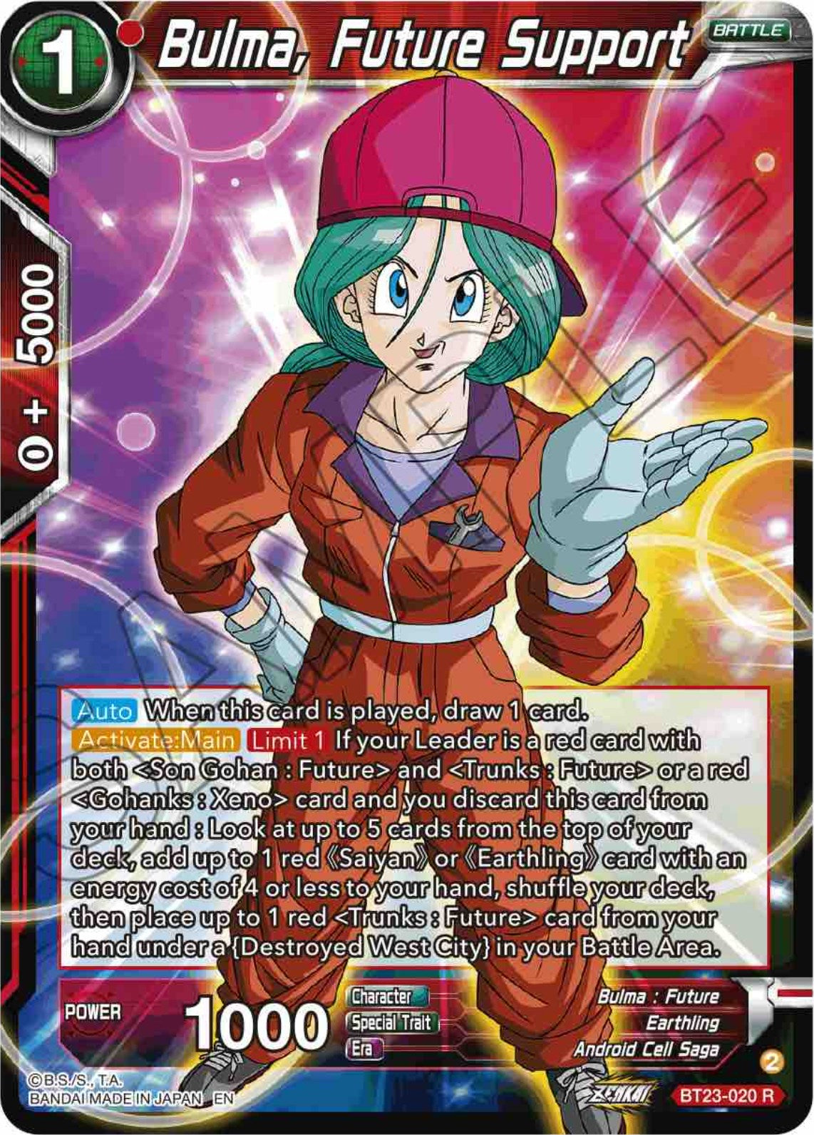 Bulma, Future Support (BT23-020) [Perfect Combination] | Rock City Comics