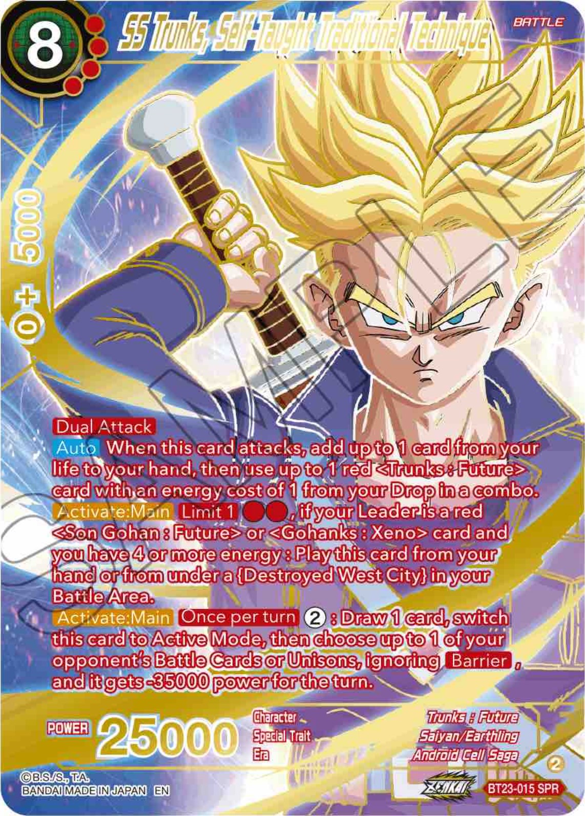 SS Trunks, Self-Taught Traditional Technique (SPR) (BT23-015) [Perfect Combination] | Rock City Comics