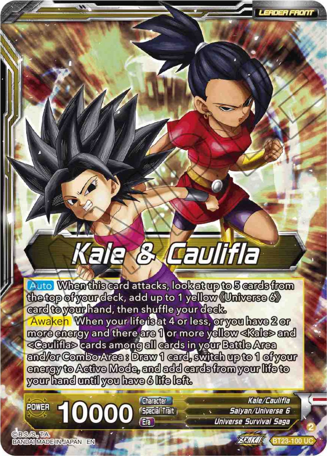 Kale & Caulifla // Kefla, Potara-Fusion Dilemma (BT23-100) [Perfect Combination] | Rock City Comics