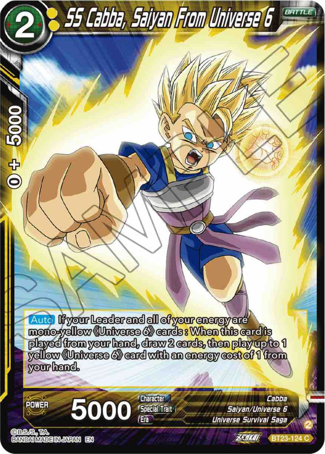 SS Cabba, Saiyan From Universe 6 (BT23-124) [Perfect Combination] | Rock City Comics