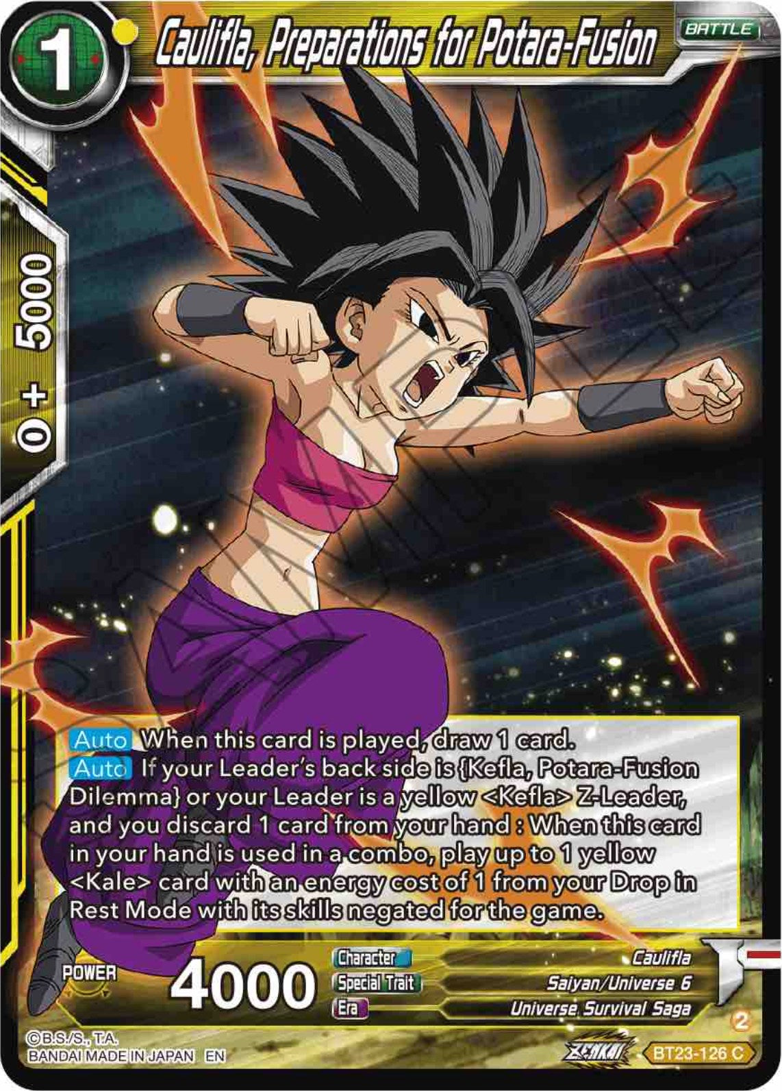 Caulifla, Preparations for Potara-Fusion (BT23-126) [Perfect Combination] | Rock City Comics