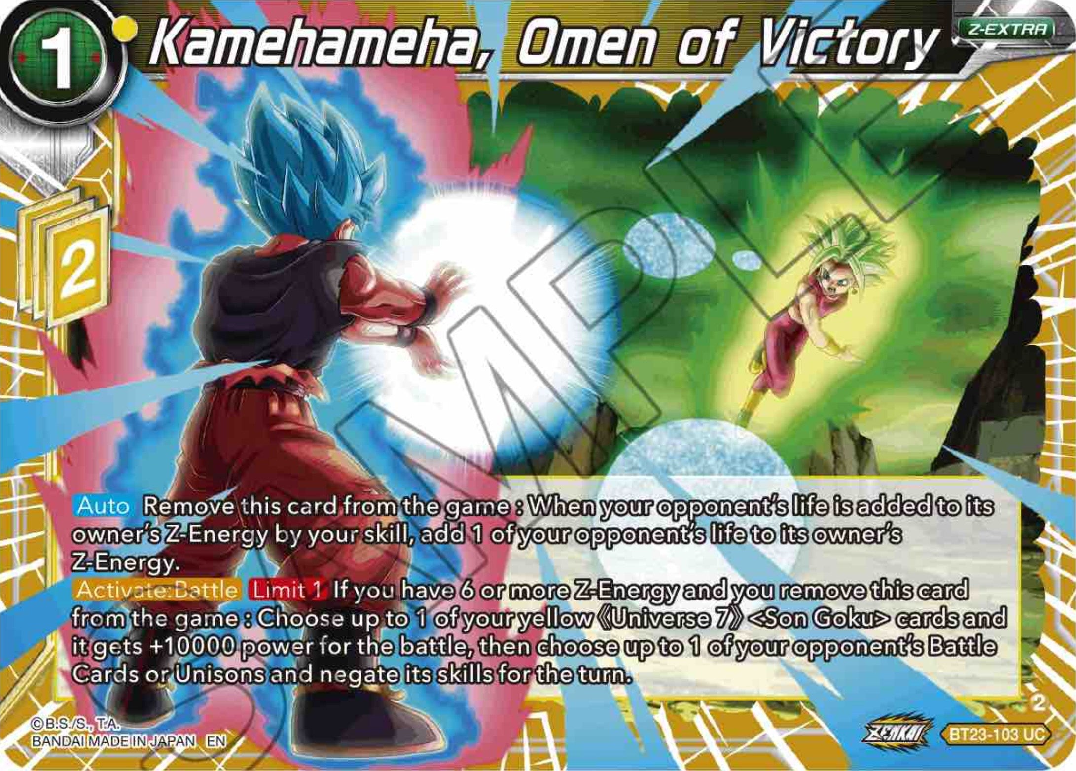 Kamehameha, Omen of Victory (BT23-103) [Perfect Combination] | Rock City Comics