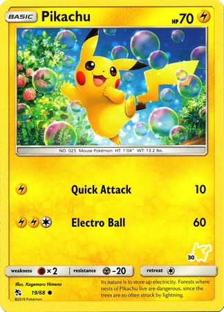 Pikachu (19/68) (Pikachu Stamp #30) [Battle Academy 2020] | Rock City Comics