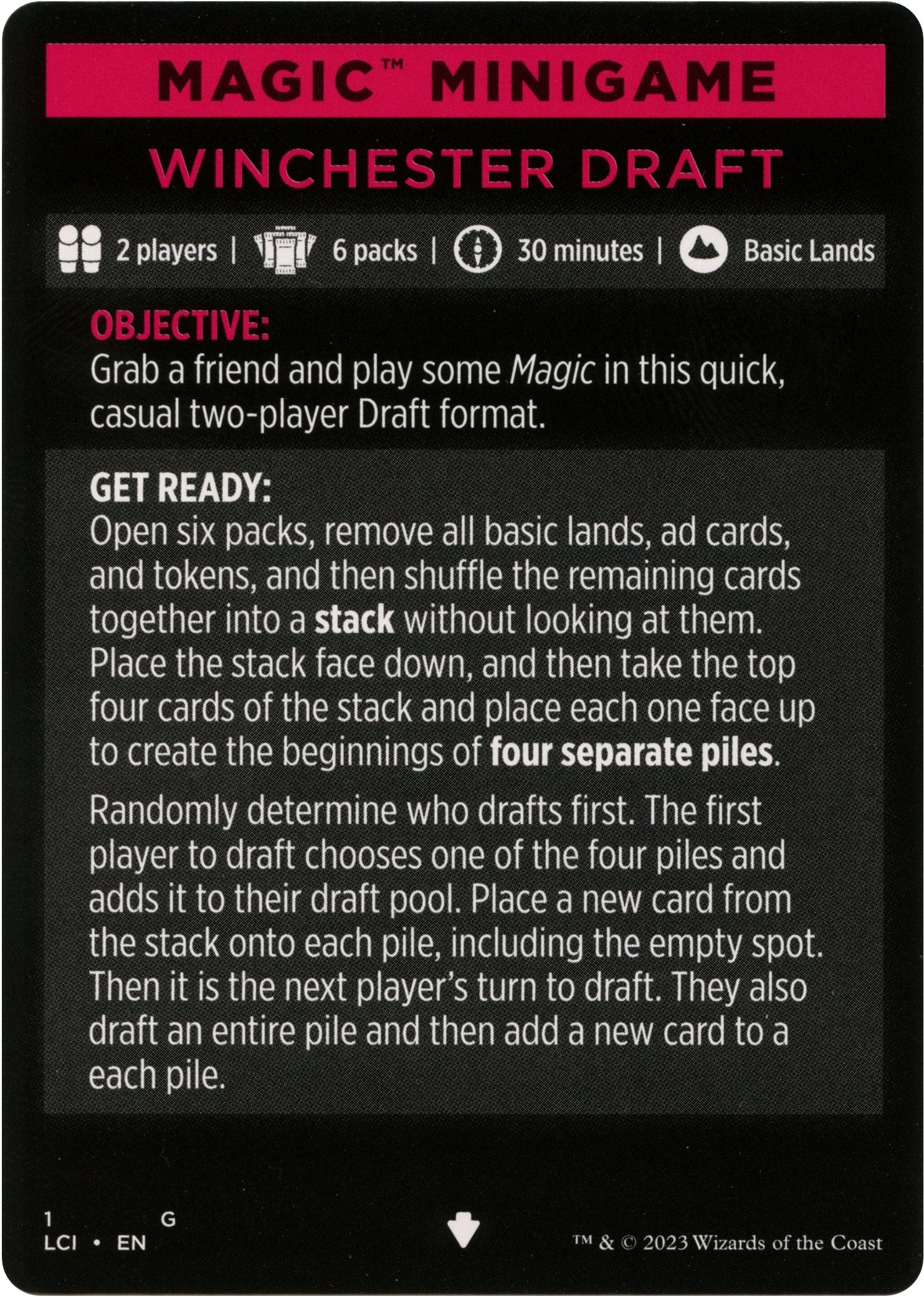 Winchester Draft (Magic Minigame) [The Lost Caverns of Ixalan Minigame] | Rock City Comics